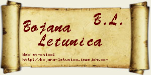 Bojana Letunica vizit kartica